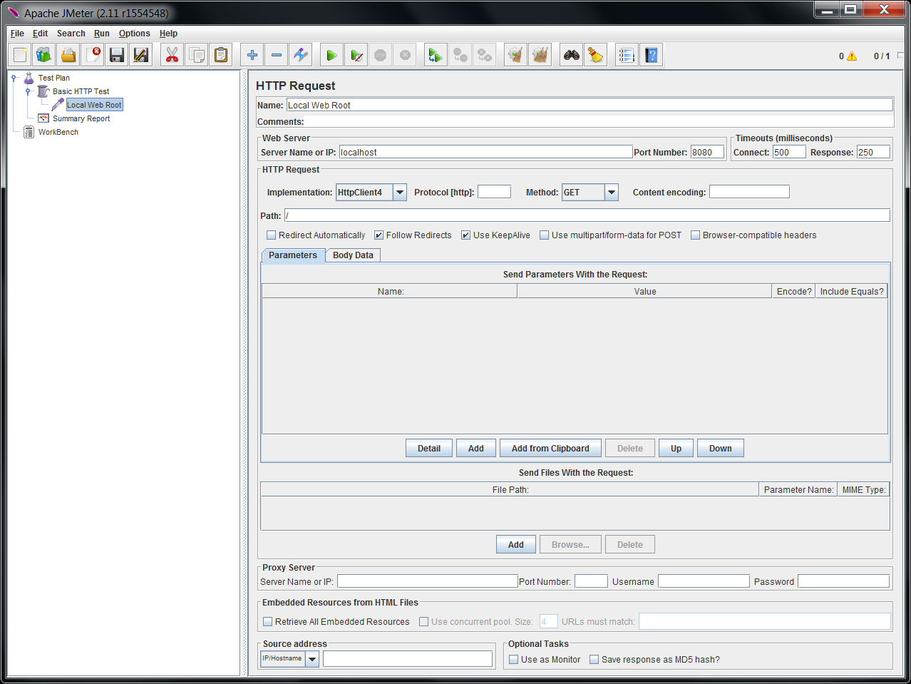 Configure HTTP Sampler