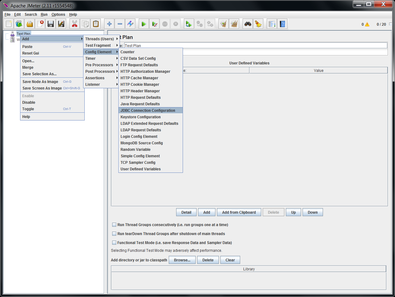 Add JDBC Connection Configuration