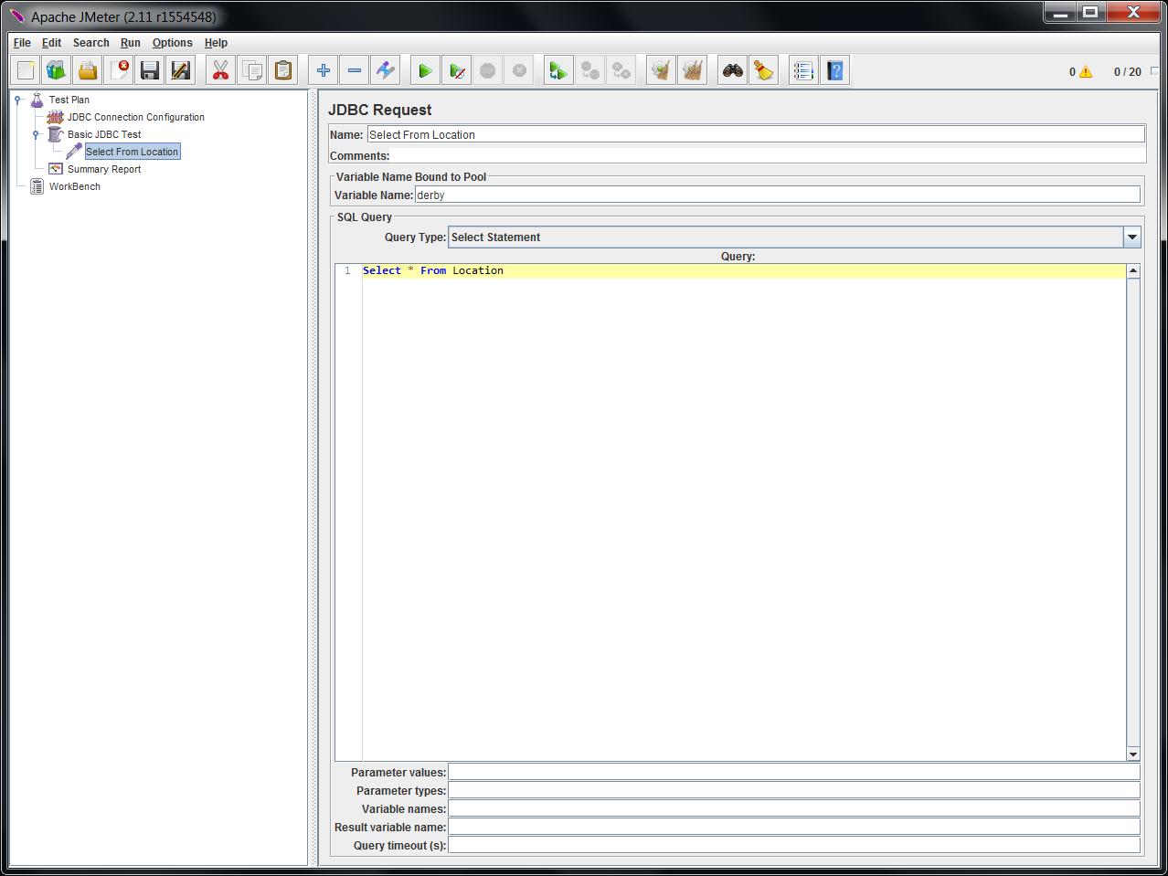 Configure JDBC Sampler